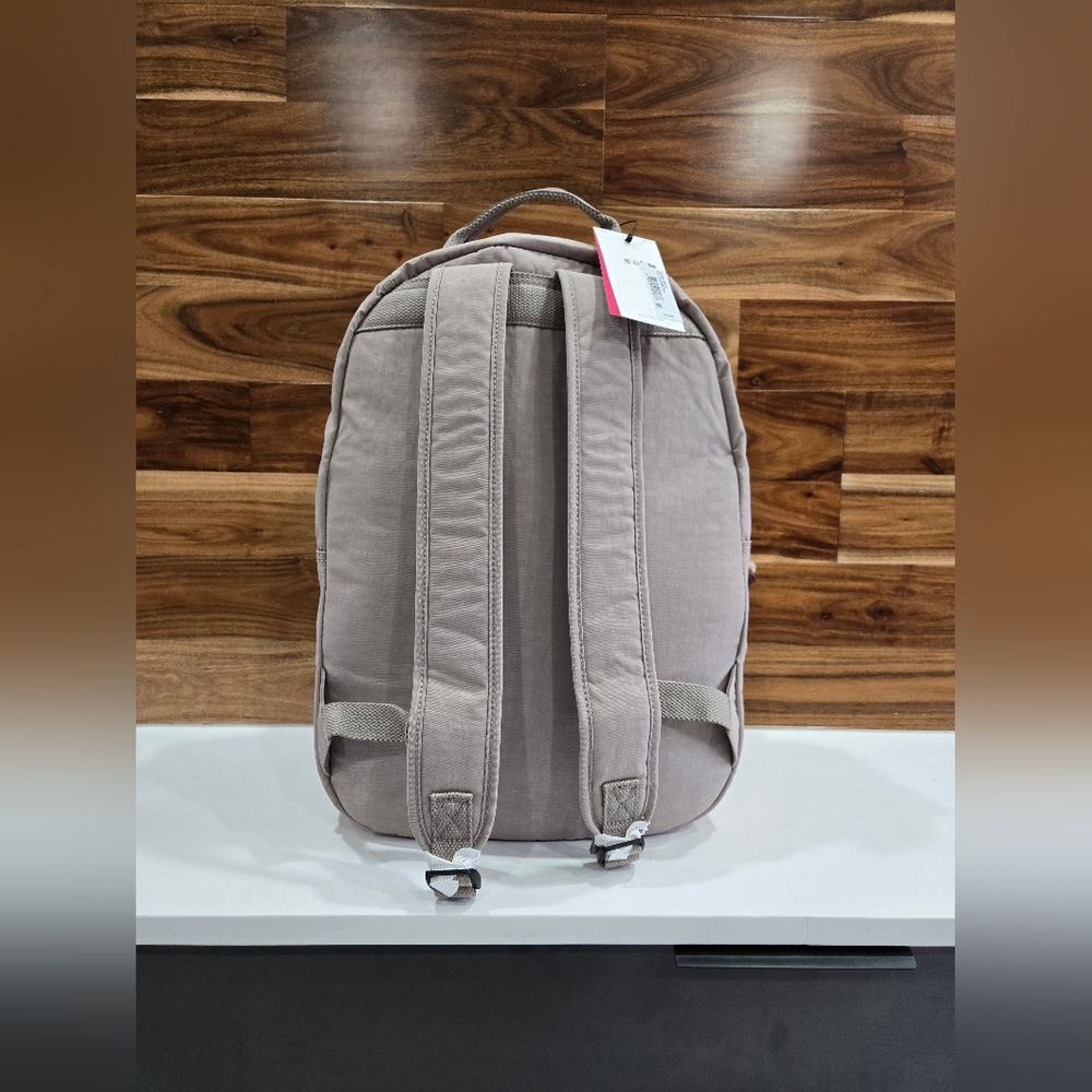 Kipling Backpack Large Tan Color 15" Laptop Bookbag NEW Seoul - Picture 11 of 15